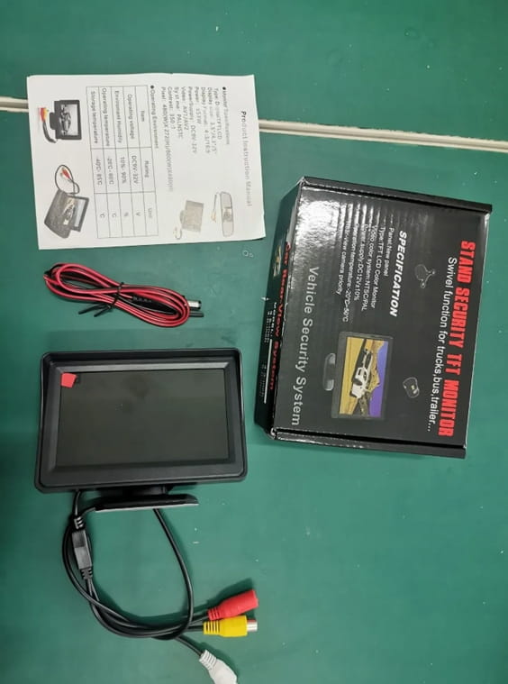 Atbulinės eigos monitorius 4,3" TFT-LCD 12–24V A107