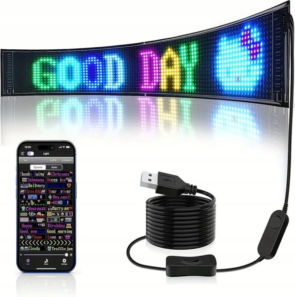 Spalvotas LED ekranas automobiliui 16x80 cm XXXL A111