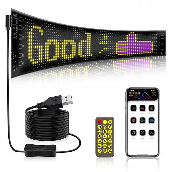 Spalvotas LED ekranas automobiliui 16x80 cm XXXL A111