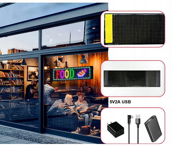 Spalvotas LED ekranas automobiliui 16x80 cm XXXL A111