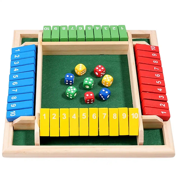 Medinis stalo žaidimas Shut the Box, spalvotas TP94