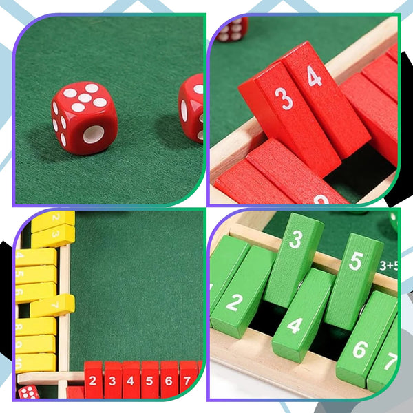 Medinis stalo žaidimas Shut the Box, spalvotas TP94