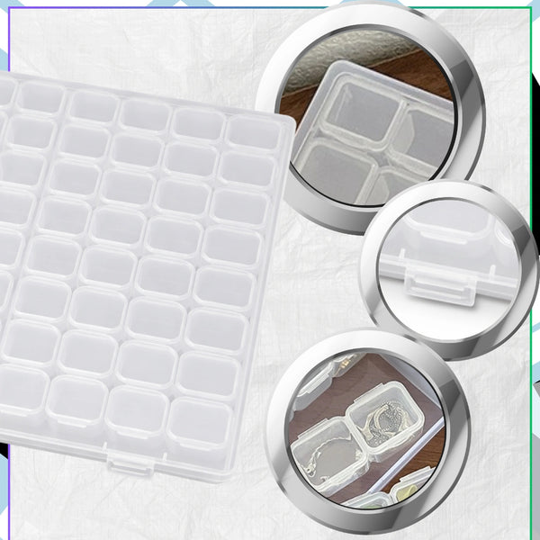 Skaidrus PVC papuošalų organizatorius 28 skyreliai E11