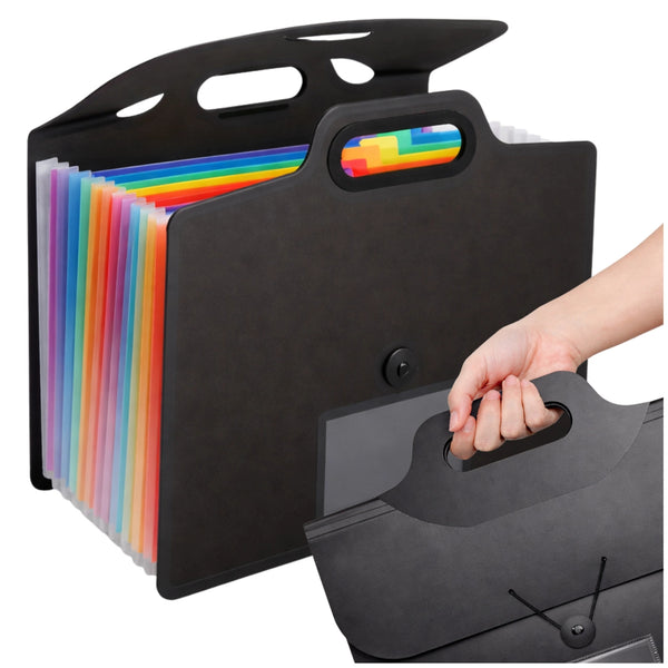 Dokumentų dėklas A4 PVC, juodas, 13 skyrių E12