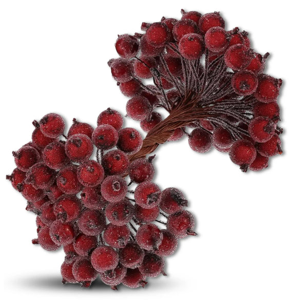 Dirbtinės bordo šermukšnio šakelės 15 cm, 100 vnt. N66