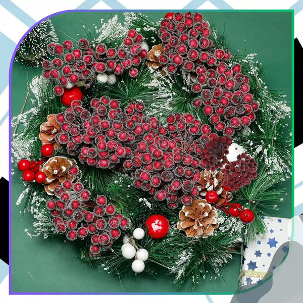 Dirbtinės bordo šermukšnio šakelės 15 cm, 100 vnt. N66