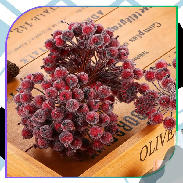 Dirbtinės bordo šermukšnio šakelės 15 cm, 100 vnt. N66