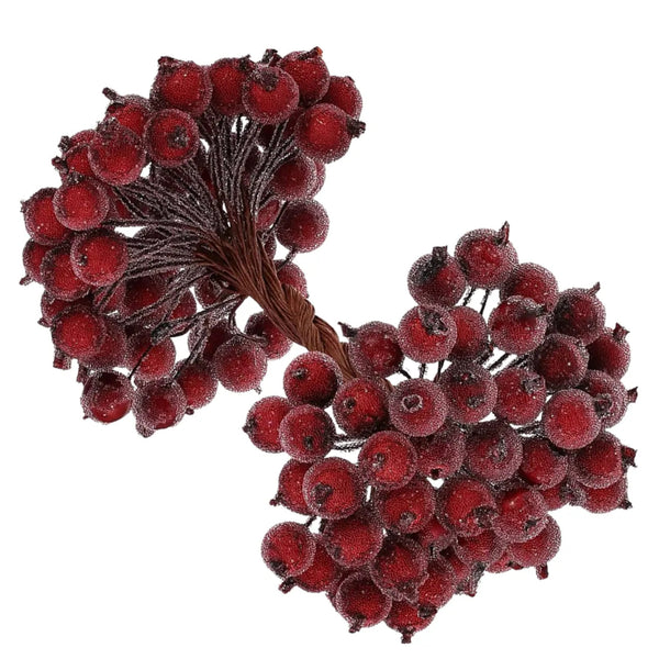 Dirbtinės bordo šermukšnio šakelės 15 cm, 100 vnt. N66