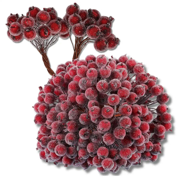 Dirbtinės bordo šermukšnio šakelės 15 cm, 100 vnt. N66