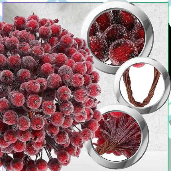 Dirbtinės bordo šermukšnio šakelės 15 cm, 100 vnt. N66