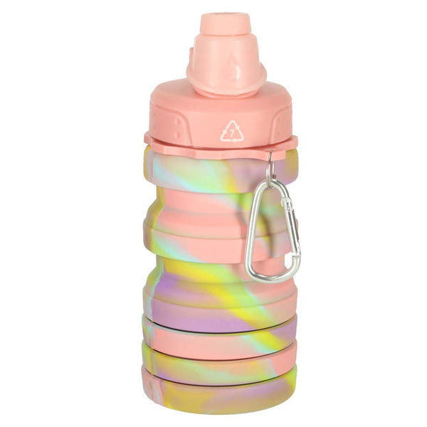 Silikoninė sulankstoma gertuvė su rankenėle, be BPA, 500 ml, vaivorykštinė N102