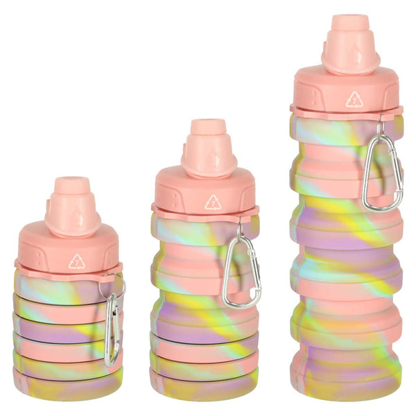 Silikoninė sulankstoma gertuvė su rankenėle, be BPA, 500 ml, vaivorykštinė N102