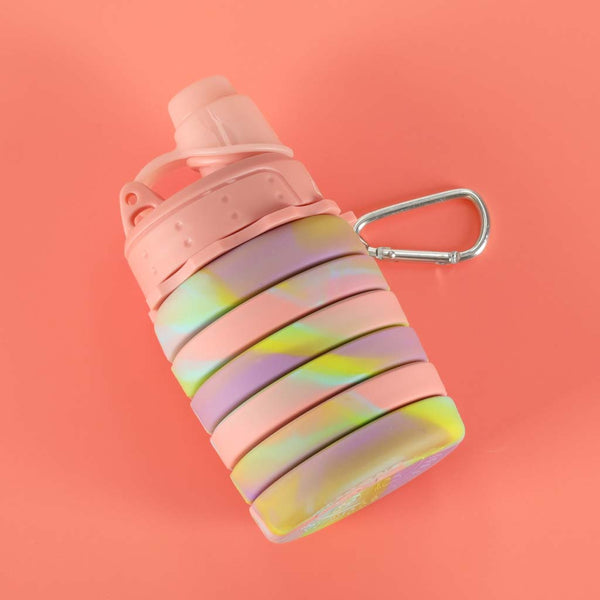 Silikoninė sulankstoma gertuvė su rankenėle, be BPA, 500 ml, vaivorykštinė N102