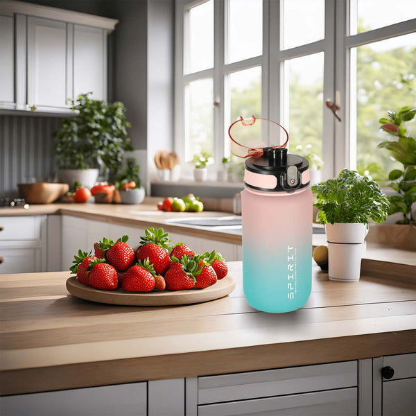 Sportinis vandens buteliukas su snapeliu, be BPA, 600 ml, rožinis–mėlynas N94