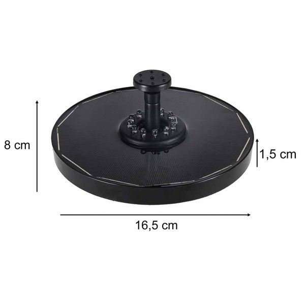 Saulės fontanas LUARO tvenkiniui, plūduriuojantis siurblys su RGB LED, 16 cm I25