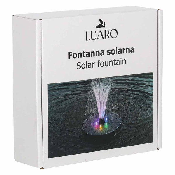 Saulės fontanas LUARO tvenkiniui, plūduriuojantis siurblys su RGB LED, 16 cm I25