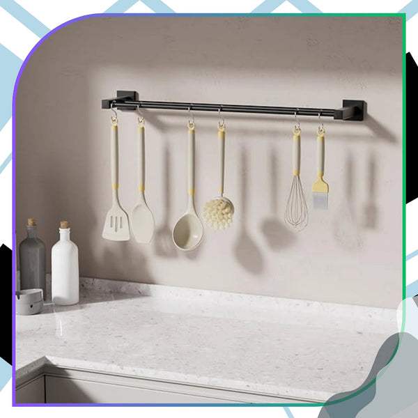 Rankšluosčių laikiklis juodas 50 cm LOFT DH42