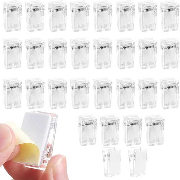Skaidrūs lipnūs mini spaustukai 50 vnt. E107