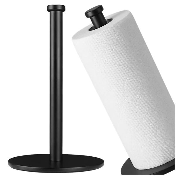 Minimalistinis popierinių rankšluosčių stovas, juodas E79