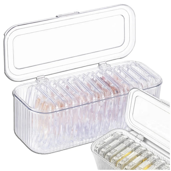 Skaidrus PVC papuošalų organizatorius, 10 dėžučių TP163