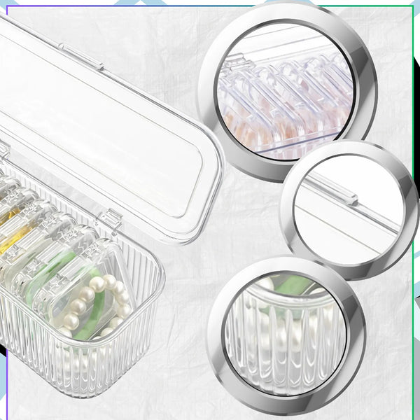Skaidrus PVC papuošalų organizatorius, 10 dėžučių TP163