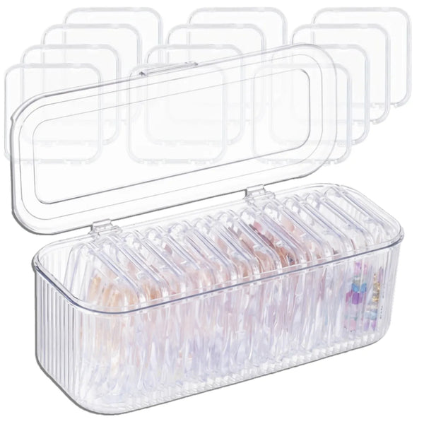 Skaidrus PVC papuošalų organizatorius, 10 dėžučių TP163