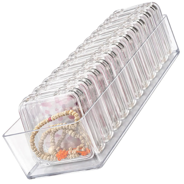 Skaidrus PVC papuošalų organizatorius, 12 dėžučių TP165
