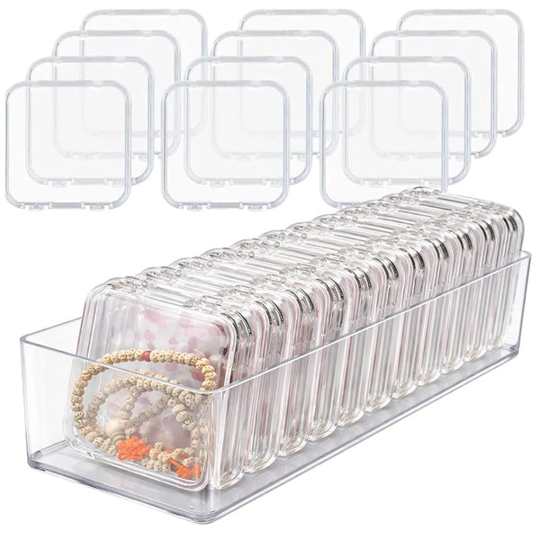 Skaidrus PVC papuošalų organizatorius, 12 dėžučių TP165