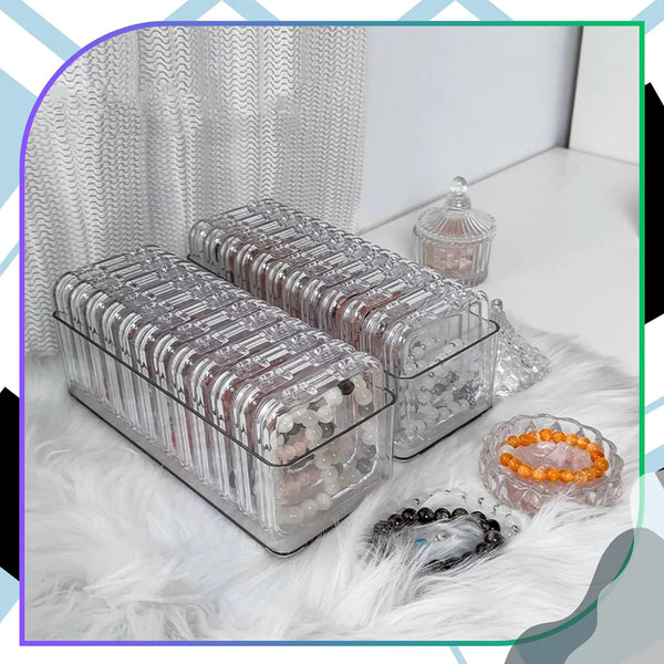 Skaidrus PVC papuošalų organizatorius, 12 dėžučių TP165