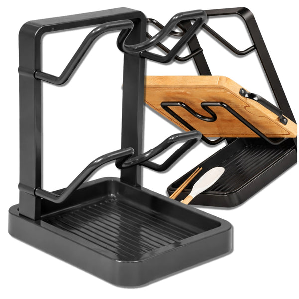 Virtuvinis metalinis dangčių stovas, juodas TP110