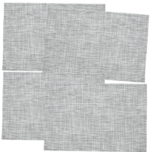 Pilki austi PVC stalo padėkliukai 45x30 cm, 4 vnt. E64