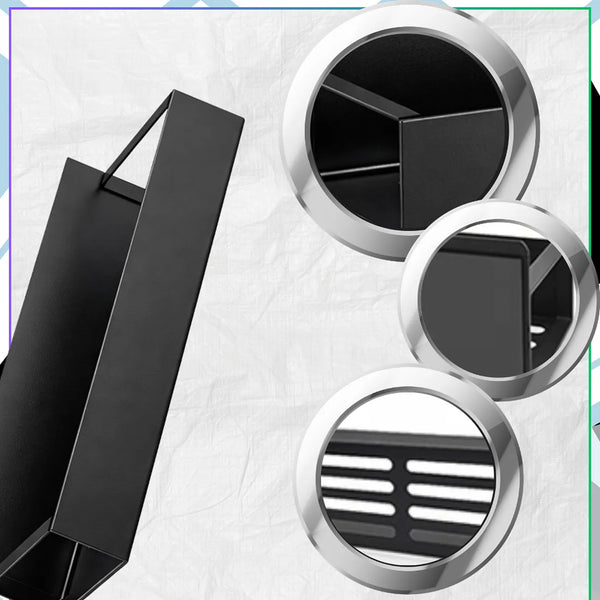 Magnetinis virtuvės organizatorius, juodas, 2 lentynos E48