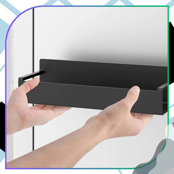 Magnetinis virtuvės organizatorius, juodas, 2 lentynos E48
