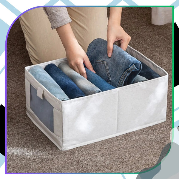 Drabužių laikymo dėžės, smėlio, poliesteris, 2 vnt. N119