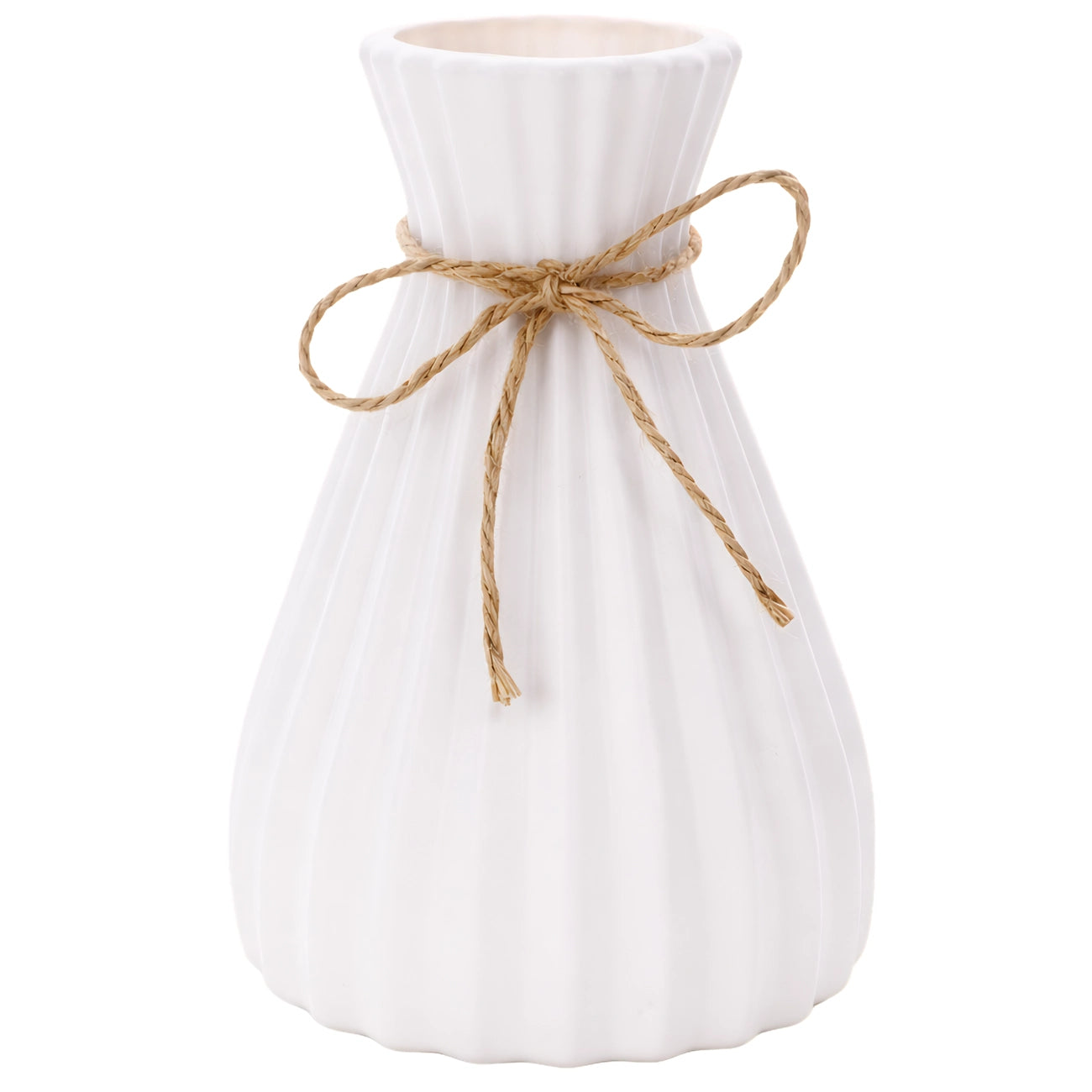 Dekoratyvinė balta plastikinė vaza origami E150