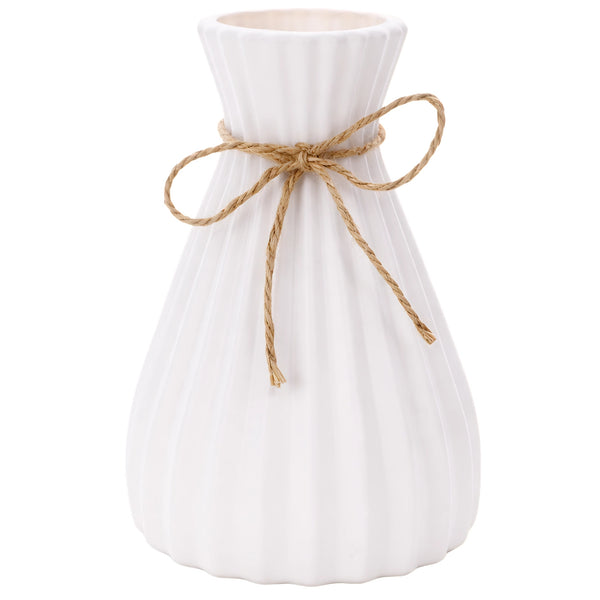 Dekoratyvinė balta plastikinė vaza origami E150