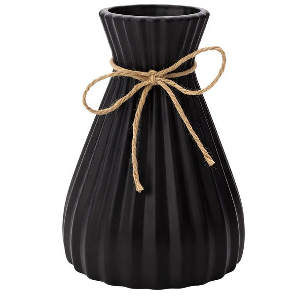 Dekoratyvinė juoda plastikinė vaza, origami E151