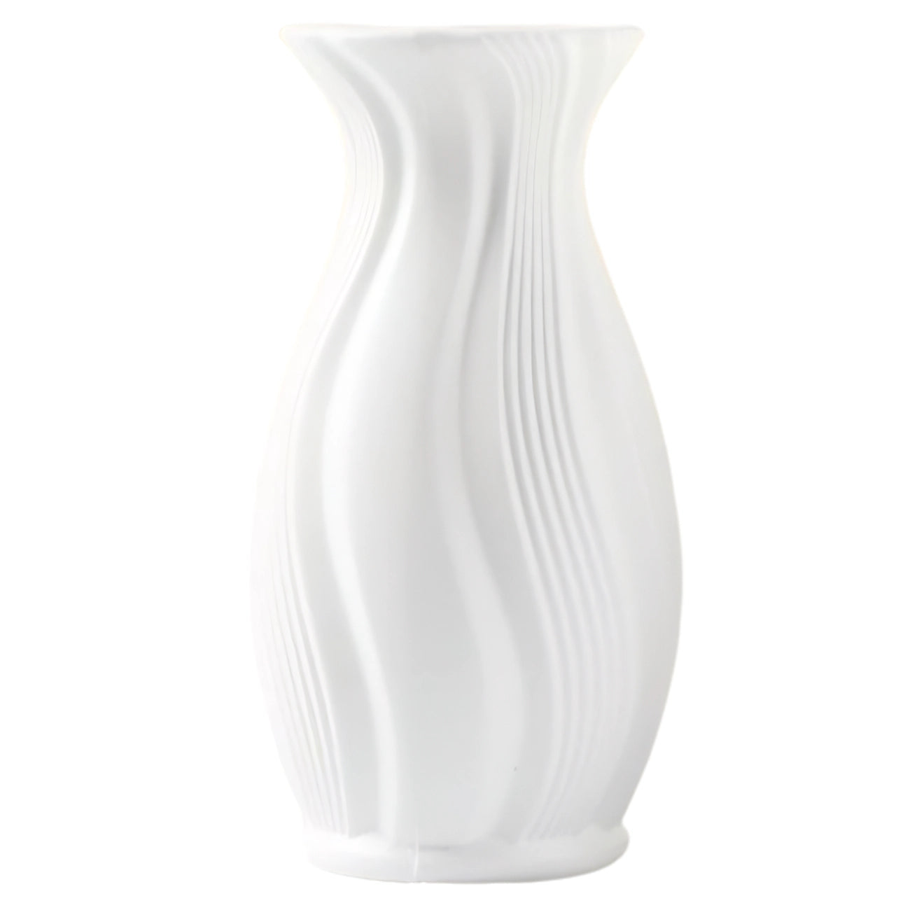 Dekoratyvinė balta PVC vaza, banguota E152
