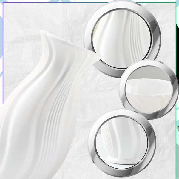 Dekoratyvinė balta PVC vaza, banguota E152