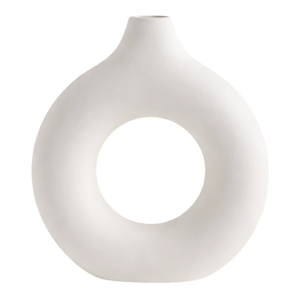 Apvalus baltas PVC vazonas su anga, modernus E154