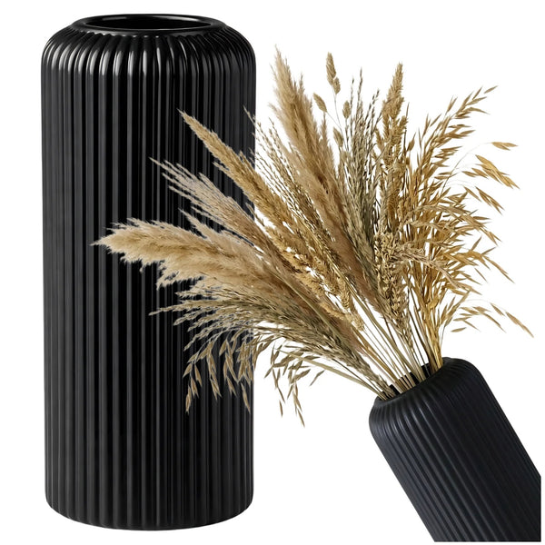 Juoda plastikinė vaza „Lampionas“ E158