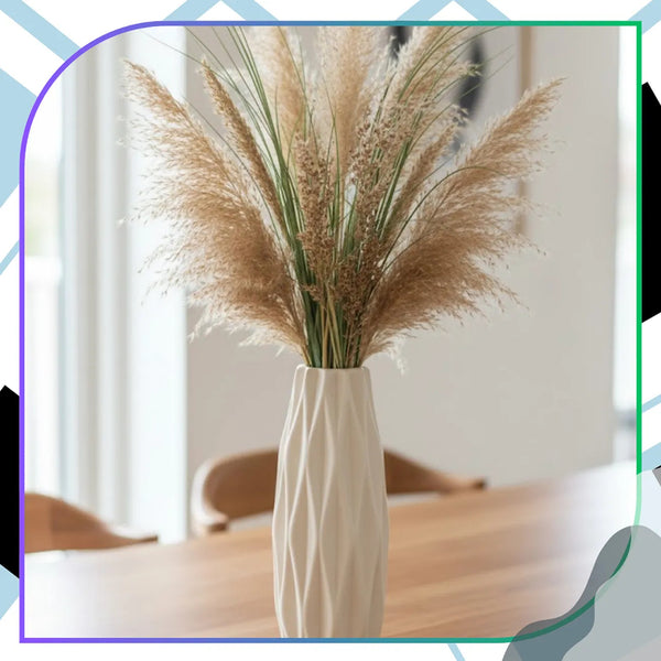 Dekoratyvinė vaza, kreminė PVC, 21 cm TP107
