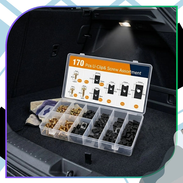 Automobilinių klipsų ir varžtų rinkinys 170 vnt. N172