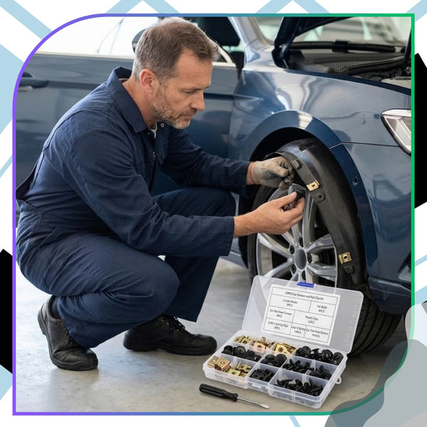 Universalus auto spaustukų ir varžtų rinkinys 72 vnt. N173