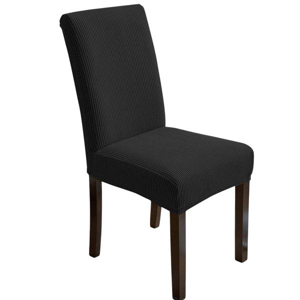 Elastingas kėdės užvalkalas, juodas, minimalistinis E167