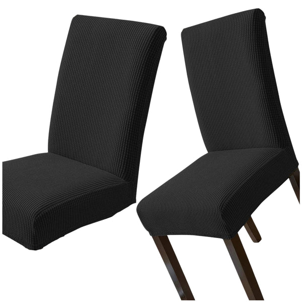 Elastingas kėdės užvalkalas, juodas, minimalistinis E167