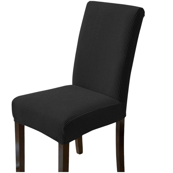 Elastingas kėdės užvalkalas, juodas, minimalistinis E167