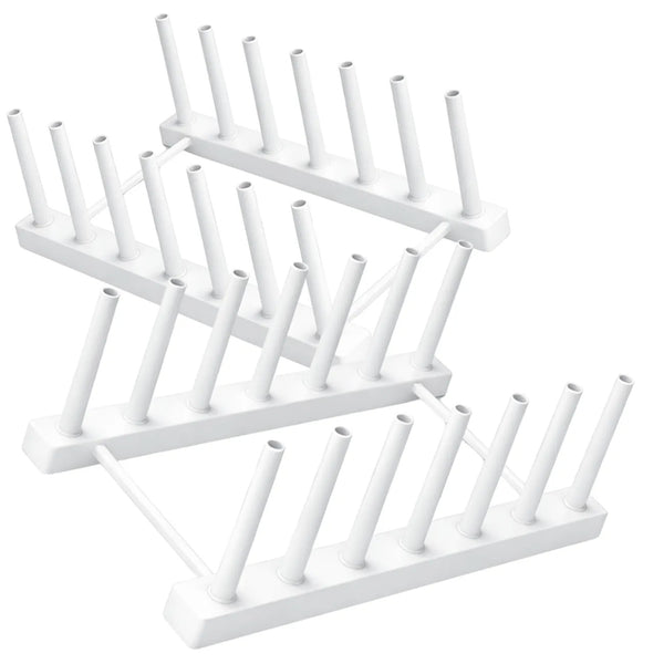Baltas lėkščių džiovintuvas-stovas, PVC, 2 vnt. E55
