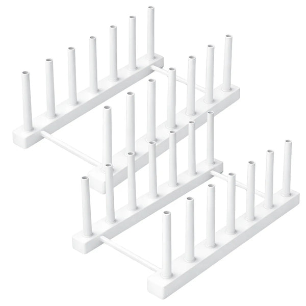 Baltas lėkščių džiovintuvas-stovas, PVC, 2 vnt. E55