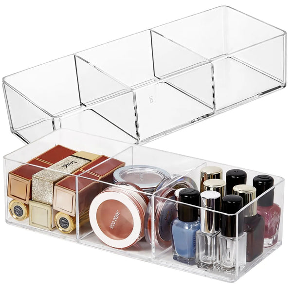 Skaidrus PVC kosmetikos organizatorius, 3 skyriai TP159